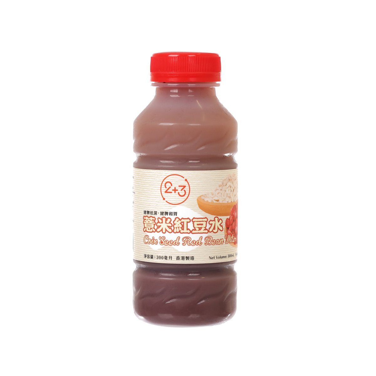 300 mL coix seed and red bean water bottle with red cap