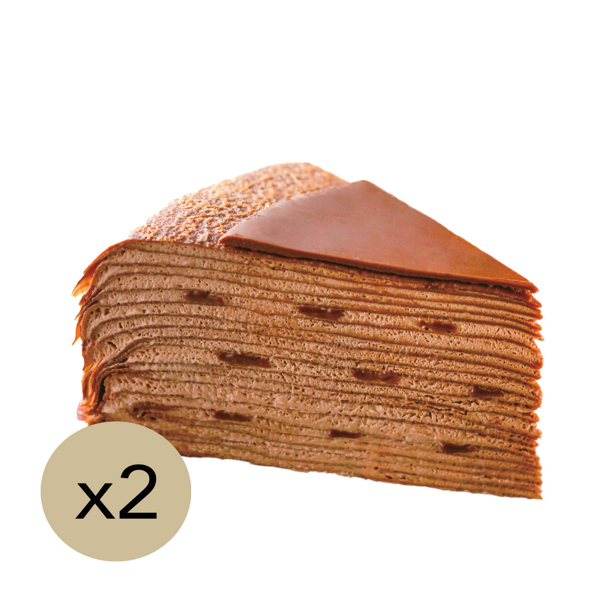 SUZETTE double chocolate mille-crêpe cake slice, x2 pack