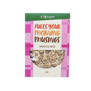 Swiss-style muesli bag, 330 g, front panel with cereal photo and brand CITYSUPER