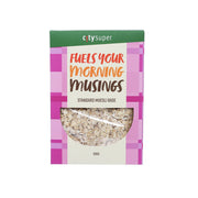 Muesli base cereal bag with pink check design, 330 g
