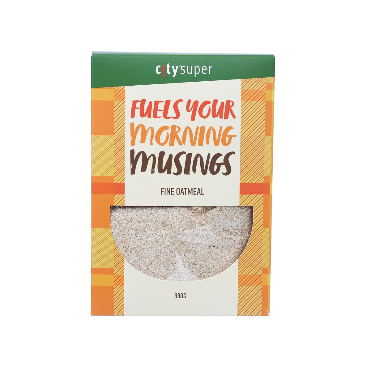 CITYSUPER fine oatmeal box, 330 g, front label with plaid design