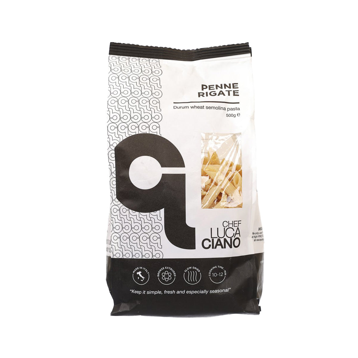 LUCA CIANO penne rigate pasta bag, 500 g, ribbed penne
