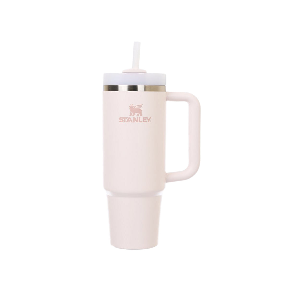 STANLEY rose quartz vacuum insulated tumbler with handle, straw lid, 30oz