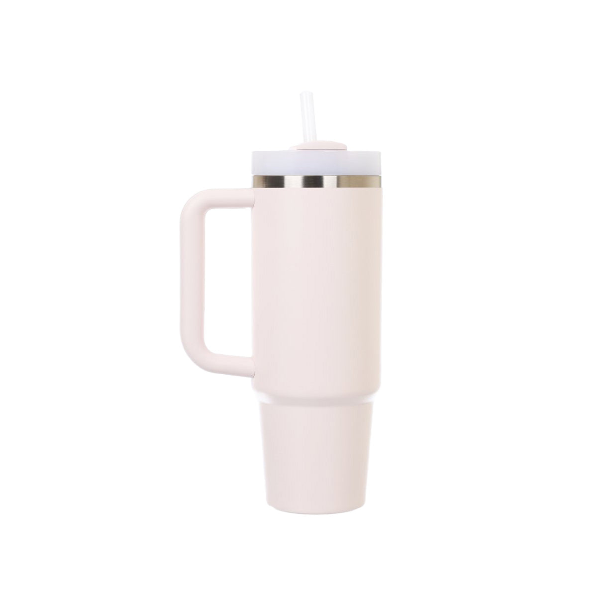 STANLEY rose quartz vacuum tumbler with side handle and straw lid, 30oz