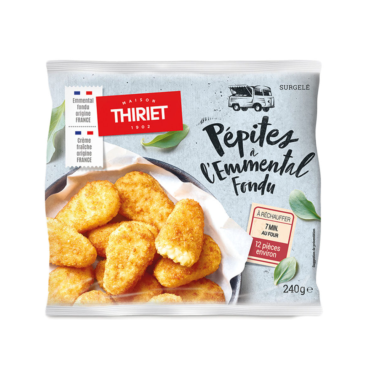 Frozen croquettes with melted Emmental cheese, THIRIET, 240 g pack