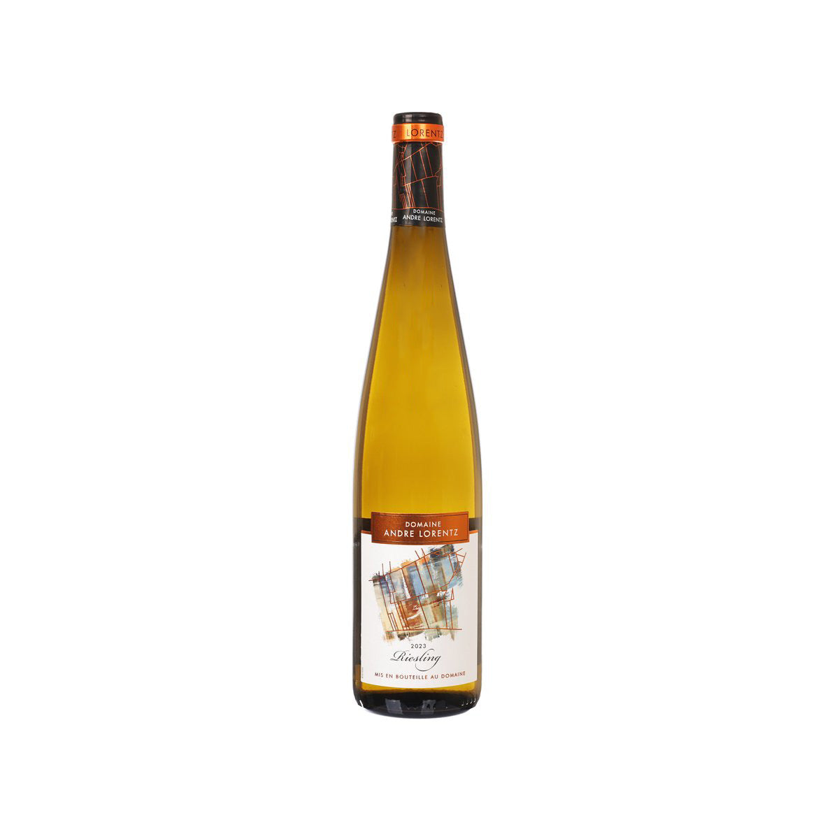 ANDRE LORENTZ Riesling 2023 wine bottle with orange cap and front label, 750 mL