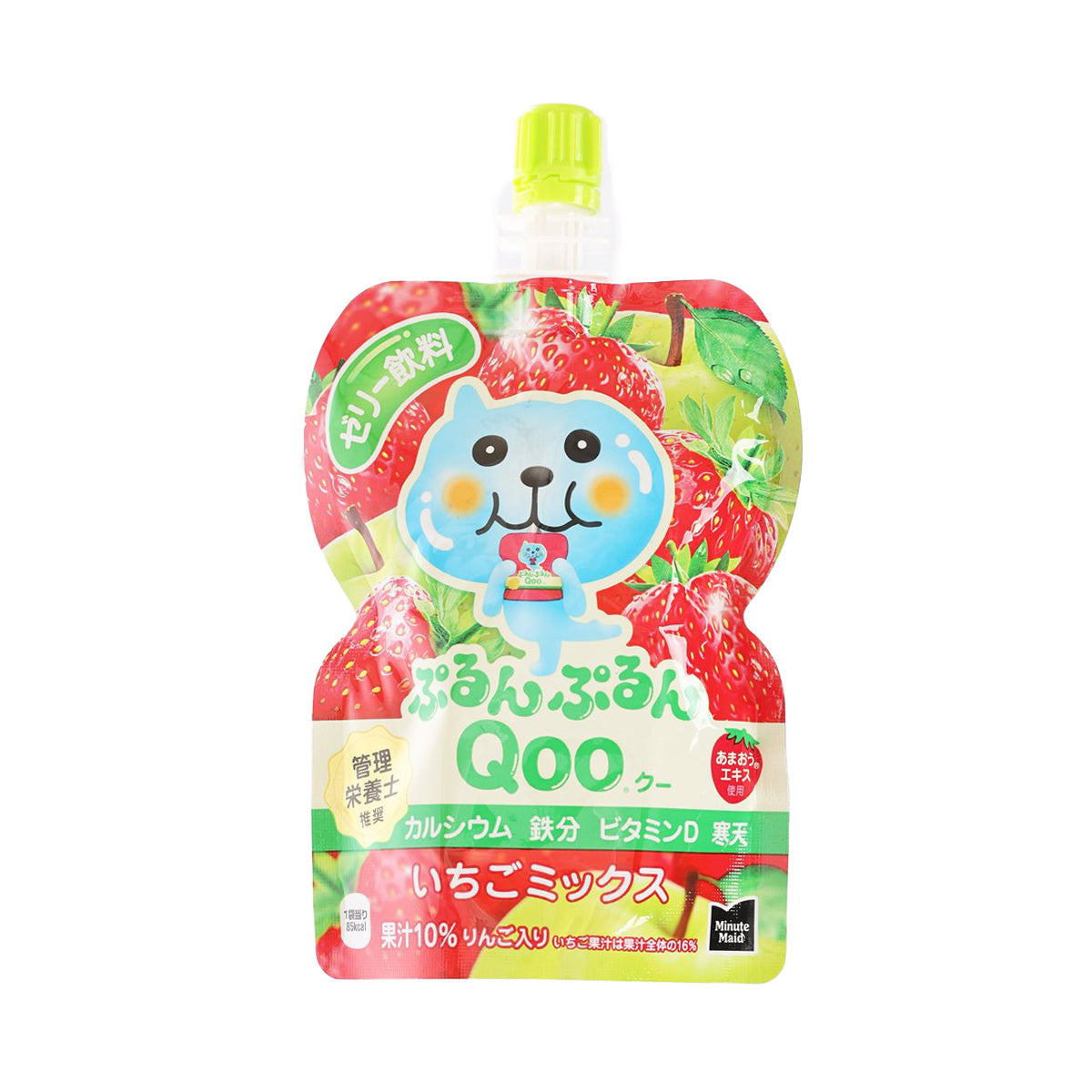 MINUTE MAID strawberry Qoo jelly drink pouch with character front