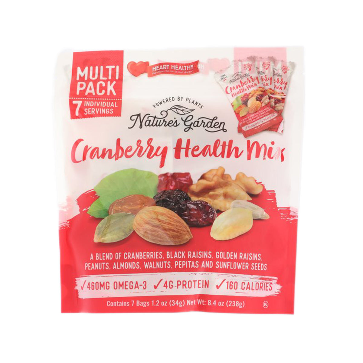 NATURE'S GARDEN Cranberry Health Mix pouch, multi-pack 7 individual servings