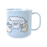 Light blue water cup with handle, Chiikawa character print