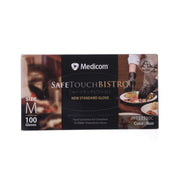 Medicom SafeTouch Bistro nitrile gloves, size M, black, box of 100