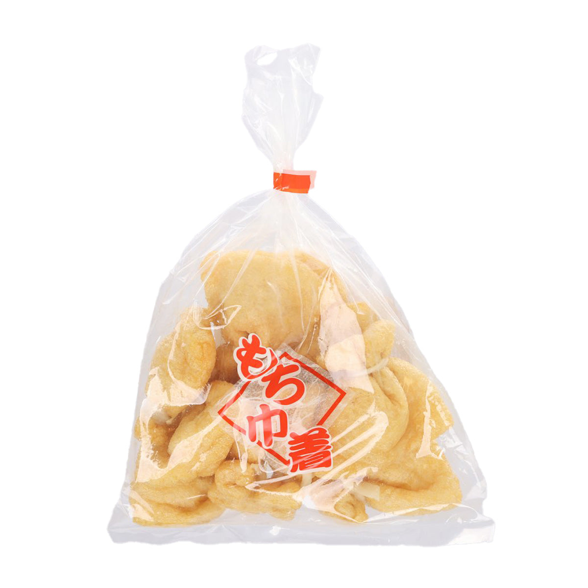 Packaged mochi rice cake with deep-fried bean curd, in clear bag