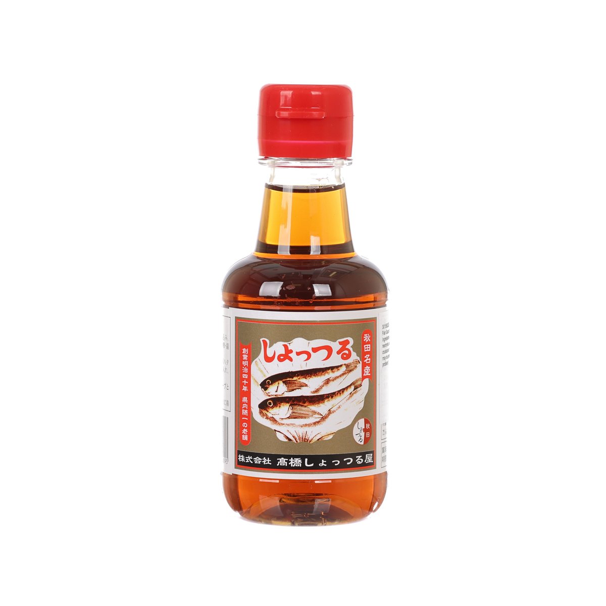 Fish sauce bottle with red cap and orange-brown liquid, labeled 150 mL