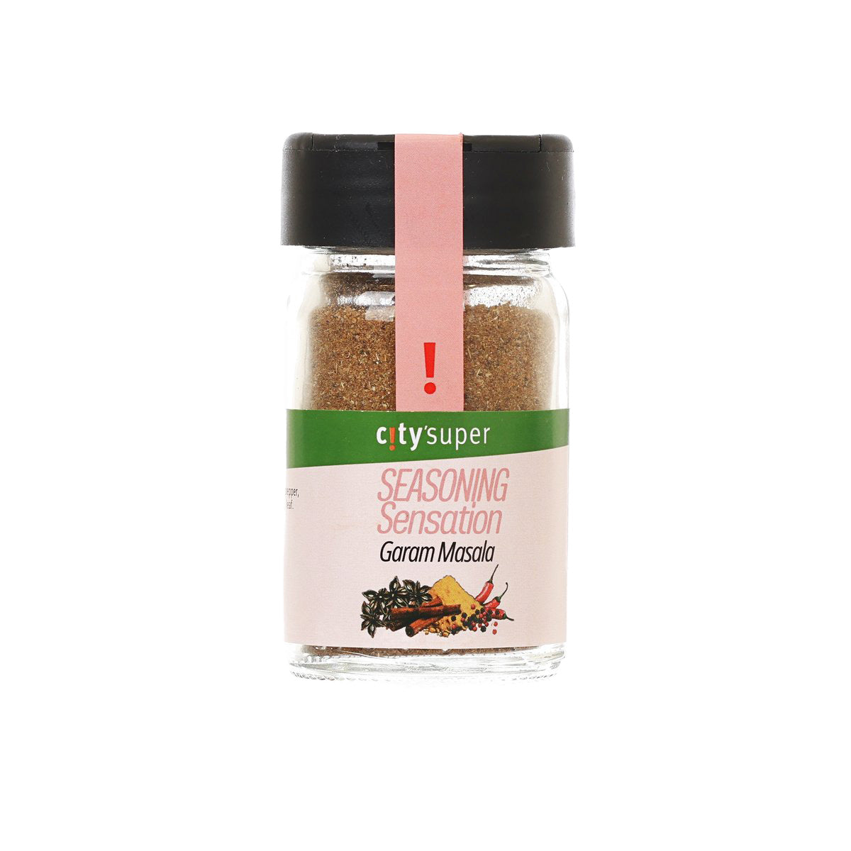 CITYSUPER garam masala seasoning jar with black lid and front label, 25g