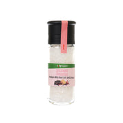 CITYSUPER Himalayan white rock salt grinder, clear glass jar with black top