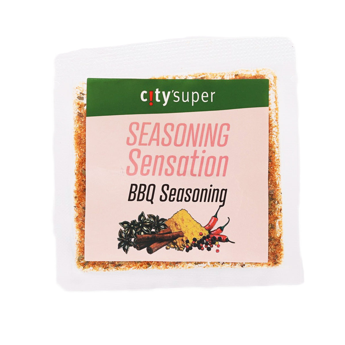 BBQ seasoning sachet with front label and citiysuper branding