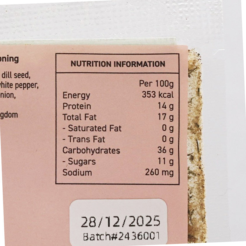 Nutrition information panel on CITYSUPER salmon seasoning sachet