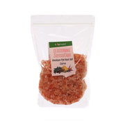 Coarse Himalayan pink rock salt in clear resealable bag, 500g pouch