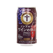 SUNTORY Wine Dayoff alcohol-free sparkling drink can, purple with grape graphic