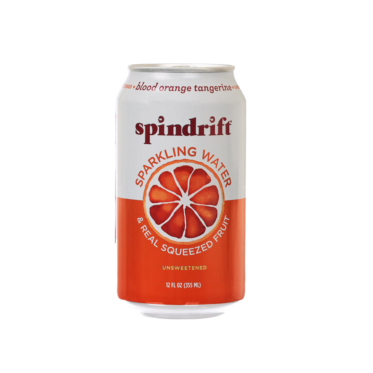 SPINDRIFT sparkling water can, blood orange tangerine flavor, 355 mL