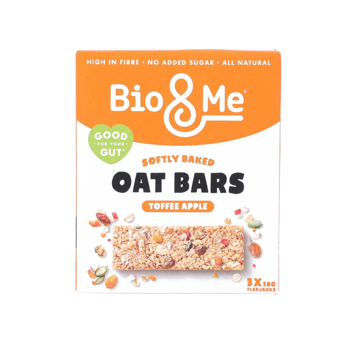 Bio & Me soft-baked oat bar pack, toffee apple flavor, 3 x 38g