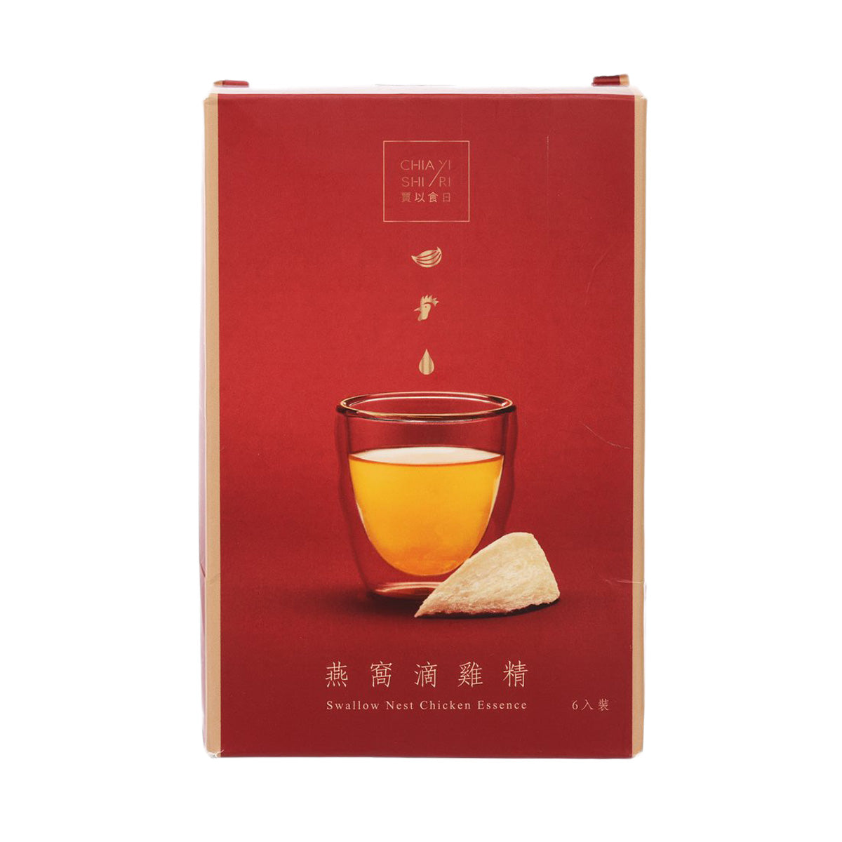 Swallow Nest Chicken Essence box, red carton with cup and scoop artwork