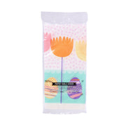 Pastel Easter paper table cover with tulip and egg illustrations