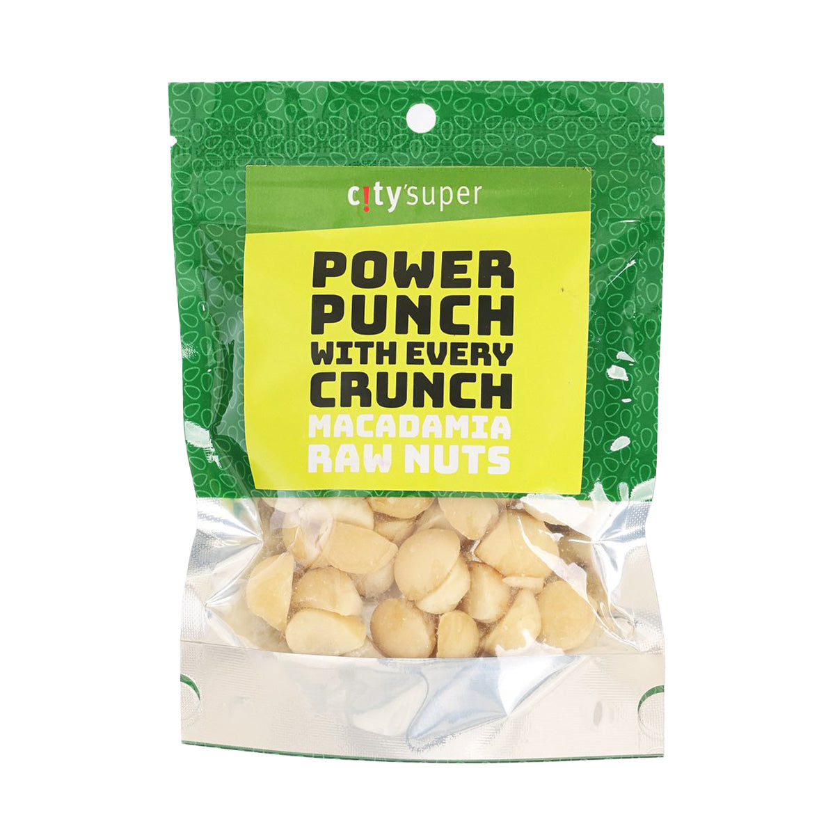 CITYSUPER raw macadamia nuts pouch, 40g bag with visible nut pieces