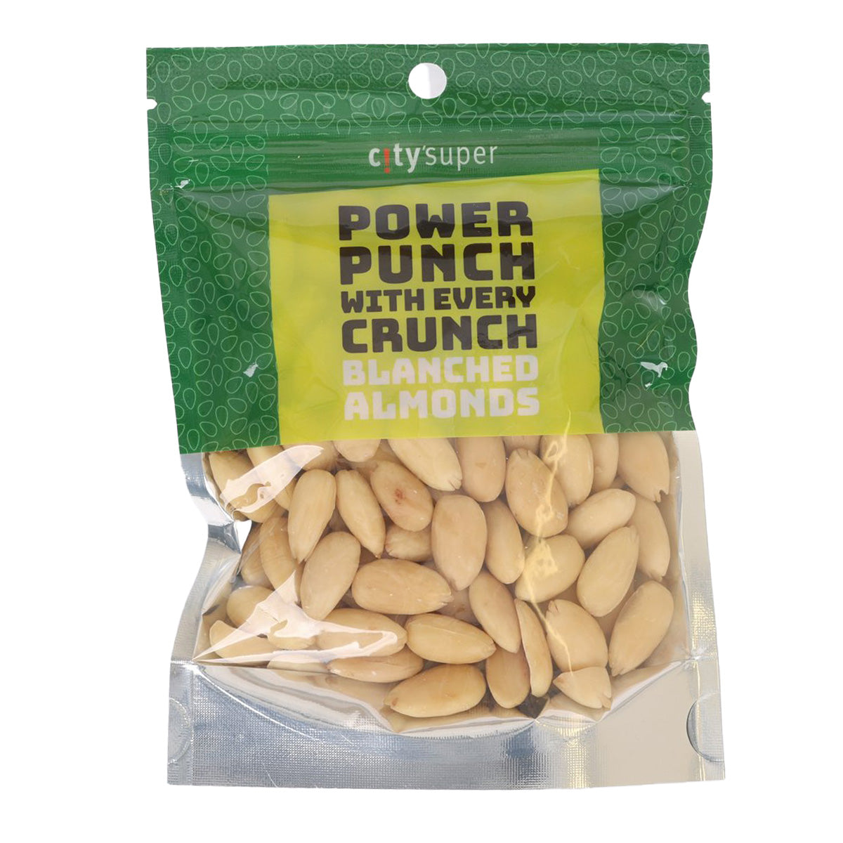 Blanched almonds snack bag, Power Punch with every crunch, 125g