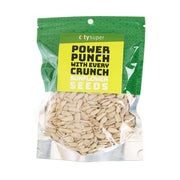 Sunflower seeds pouch, green and clear bag with CITYSUPER label, 125g