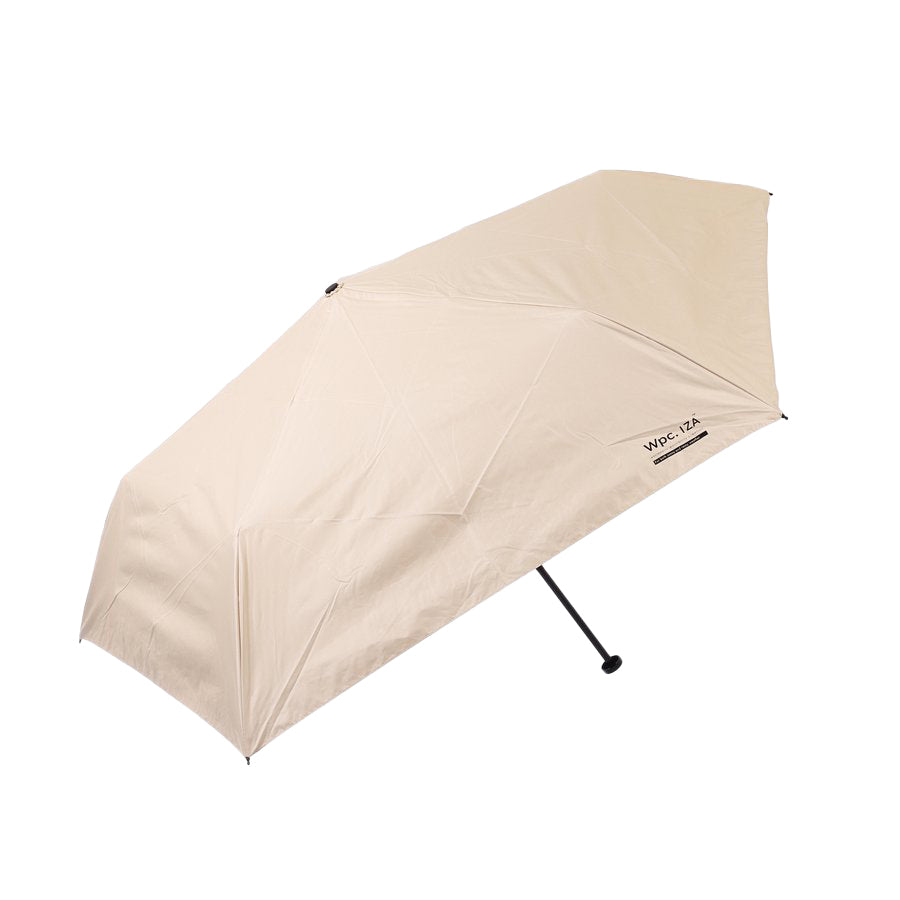 W.P.C ultra-light beige foldable umbrella with black telescopic handle