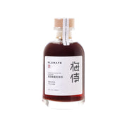Plumate oolong tea plum wine bottle, 250 mL, amber-burgundy liquid and front label