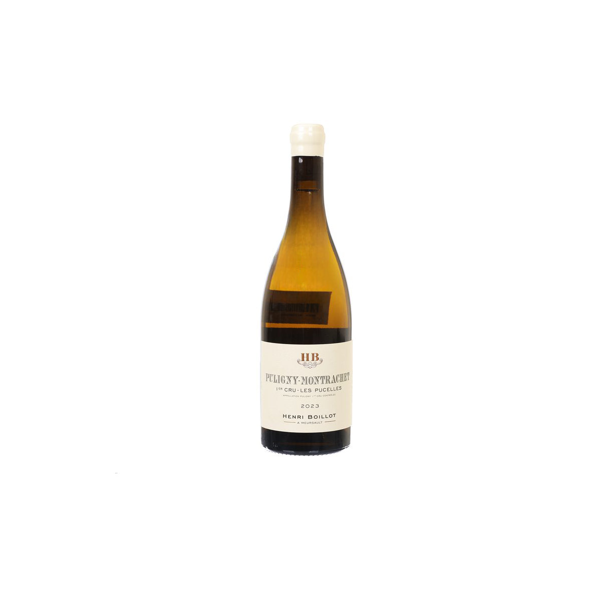 Wine bottle with dark neck and front label, 750 mL
