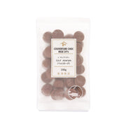 Milk couverture chocolate buttons in resealable clear bag, 34% cacao, 100 g