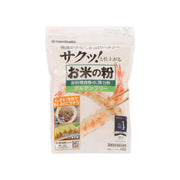 Gluten-free rice flour pouch, off-white front with colorful print, 450 g.