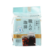 UCC cold brew coffee bag, light blue pack with cup illustration and 12 sachets