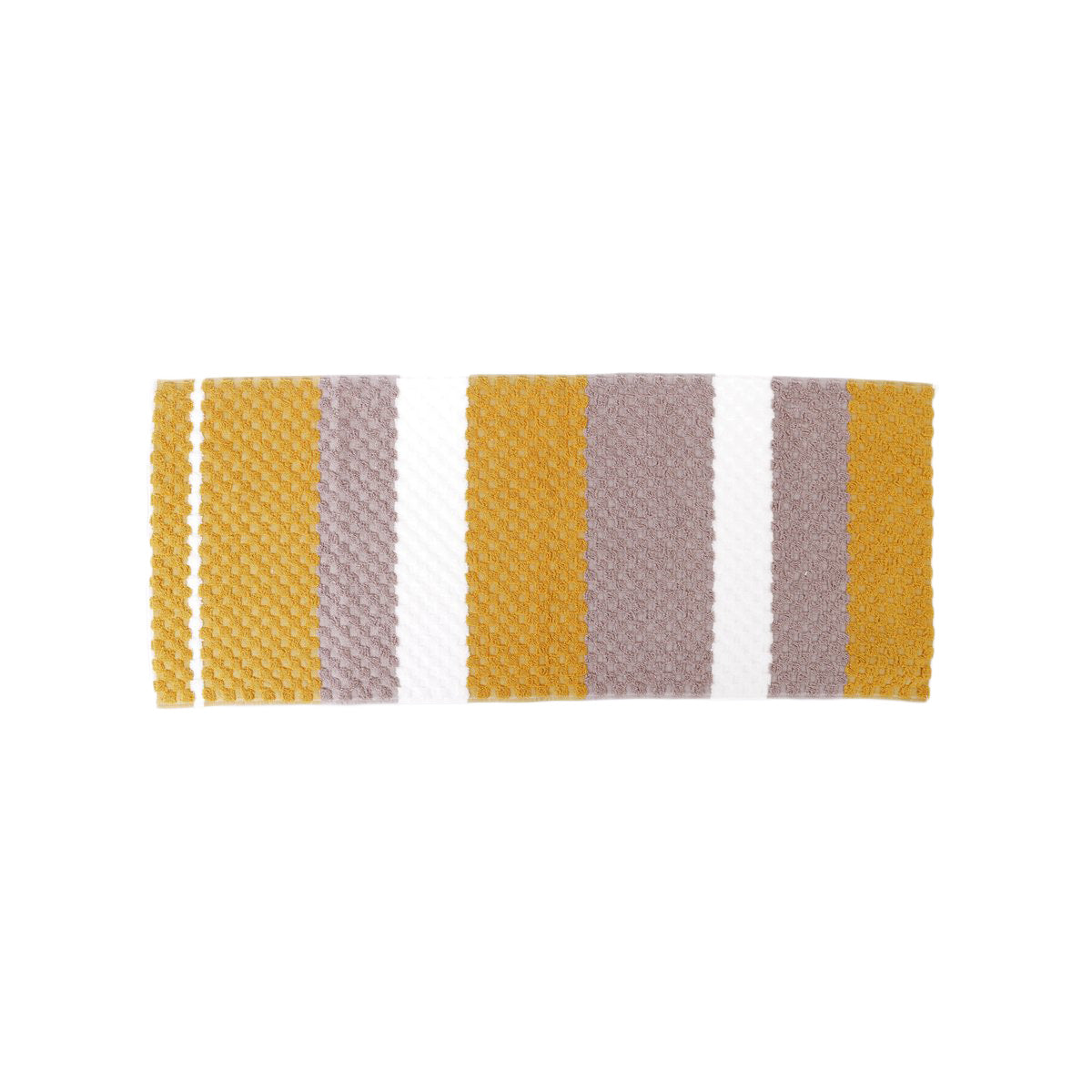 Yellow and light purple striped face towel, terry, 34 x 80 cm