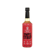 LAKANTO simple syrup bottle with black cap, red label, golden liquid, 750 mL