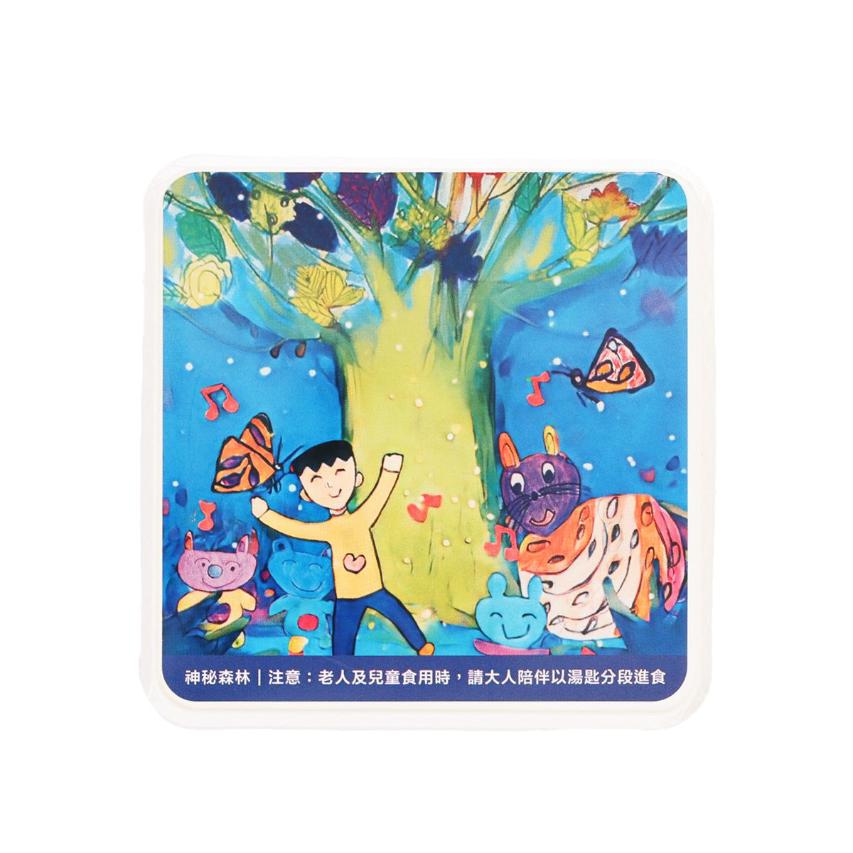 Pineapple fruit jelly (105 g) with colorful cartoon illustration on square container