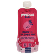 Red fruit shake pouch with spout, Rockin’ Raspberry kid’s label