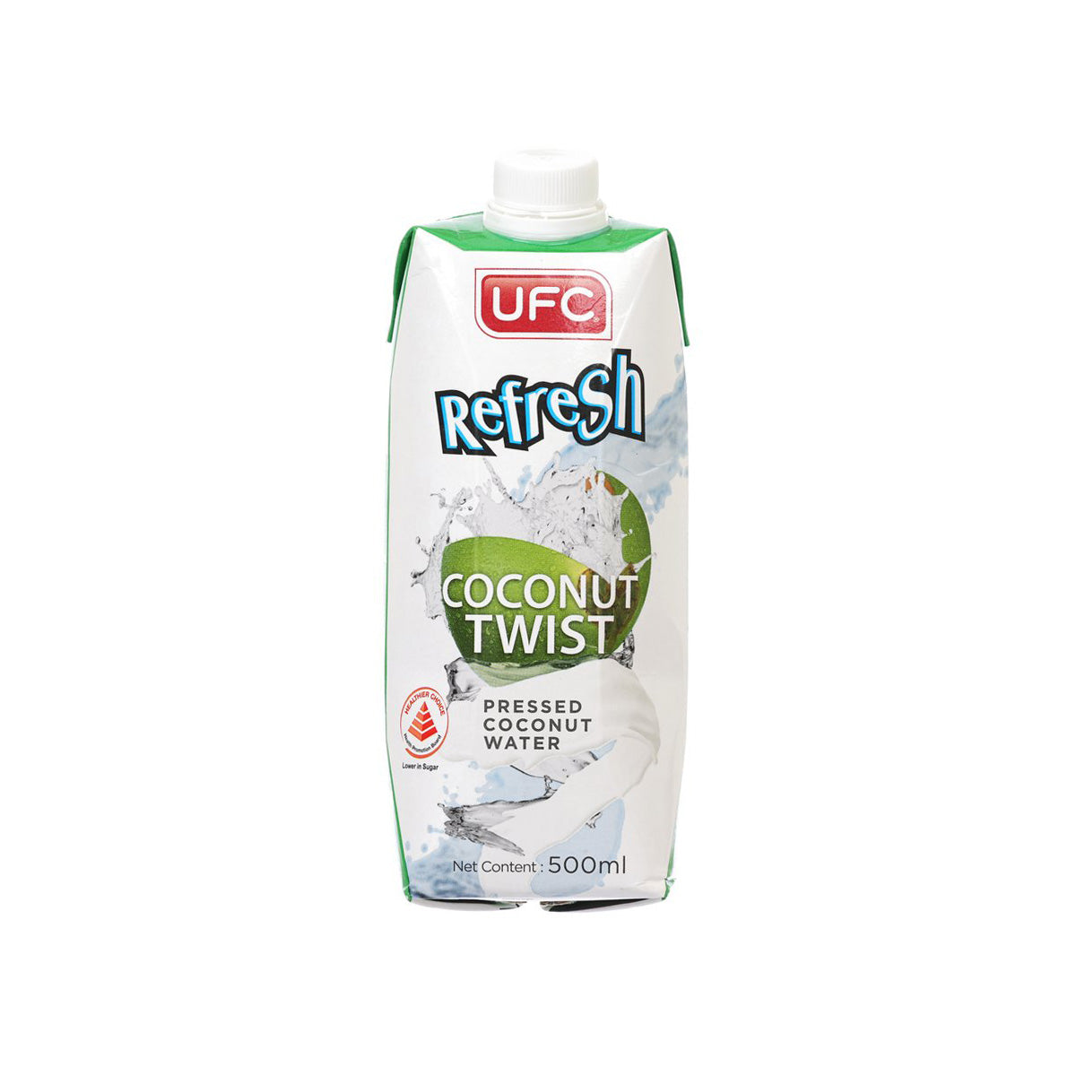 UFC Refresh pressed coconut water carton, Coconut Twist flavor, 500 mL