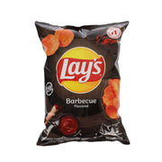 Lay's Barbecue flavored potato chip bag with Lay's logo and chip graphics