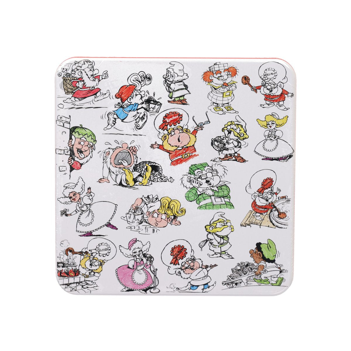 LOACKER gift tin box with white cartoon lid artwork