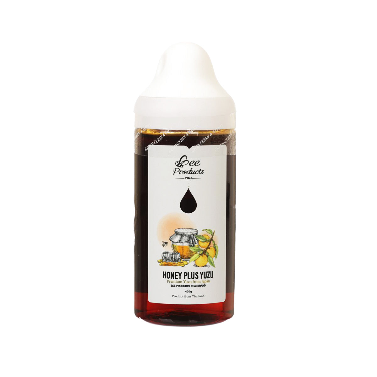 BEE PRODUCTS Honey Plus Yuzu 420g honey bottle, white cap