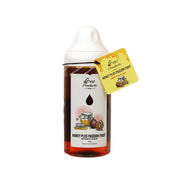 Honey plus passionfruit Thai honey bottle with white cap, amber liquid, front label