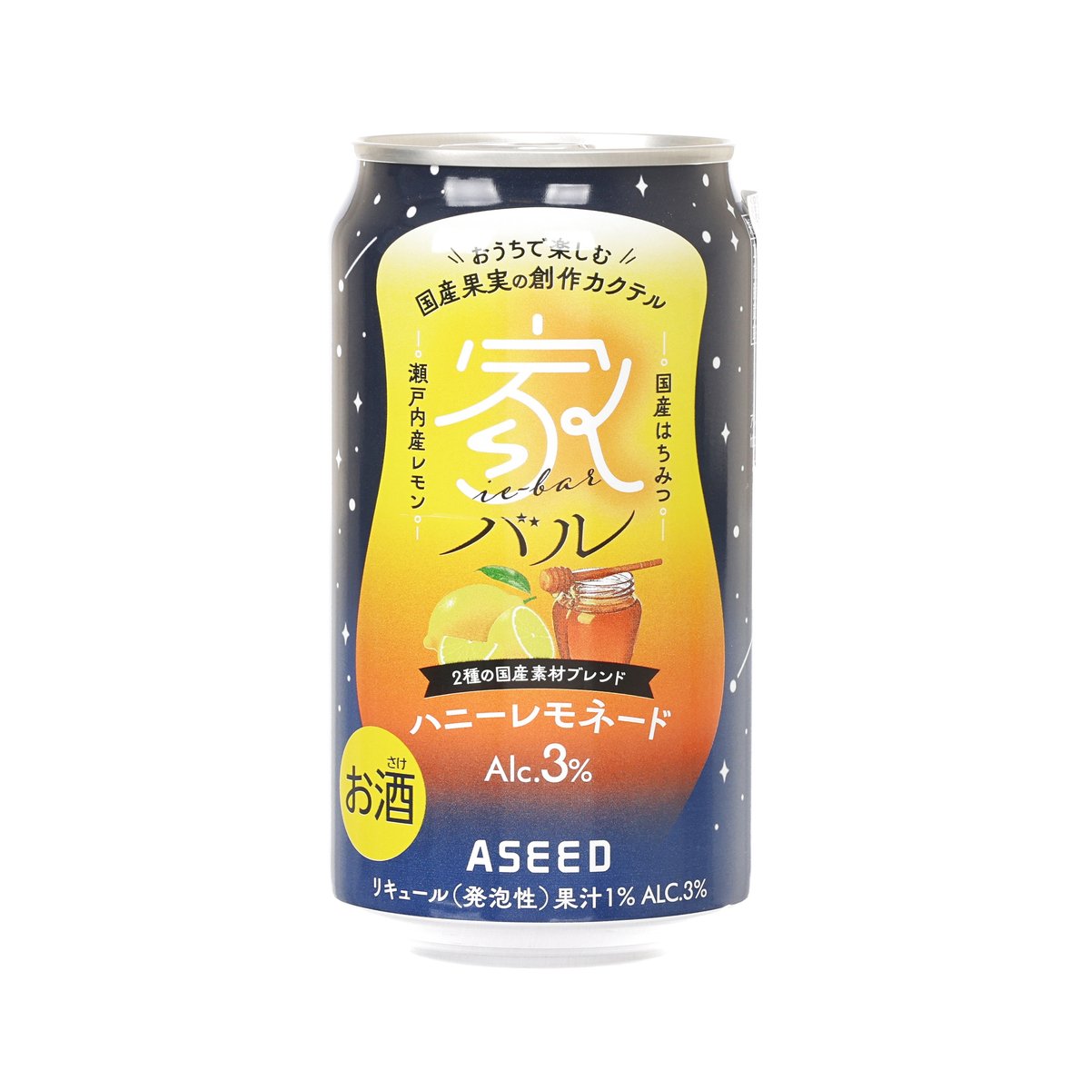ASEED Ie-Bar honey lemonade cocktail can, Alc. 3%, 350 mL