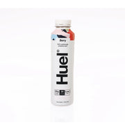 HUEL berry protein meal drink bottle, front label and nutrition badges