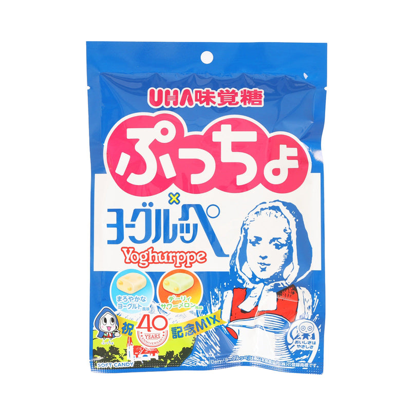 UHA MIKAKUTO Puccho x Yoghurppe Soft Candy -  Yogurt & Melon Flavor  (72g)