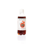BEFREZH sparkling herbal tea bottle, PET 350 mL, front label with orange badge