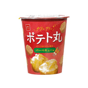 BBQ flavored potato snack cup with red design and snack photos