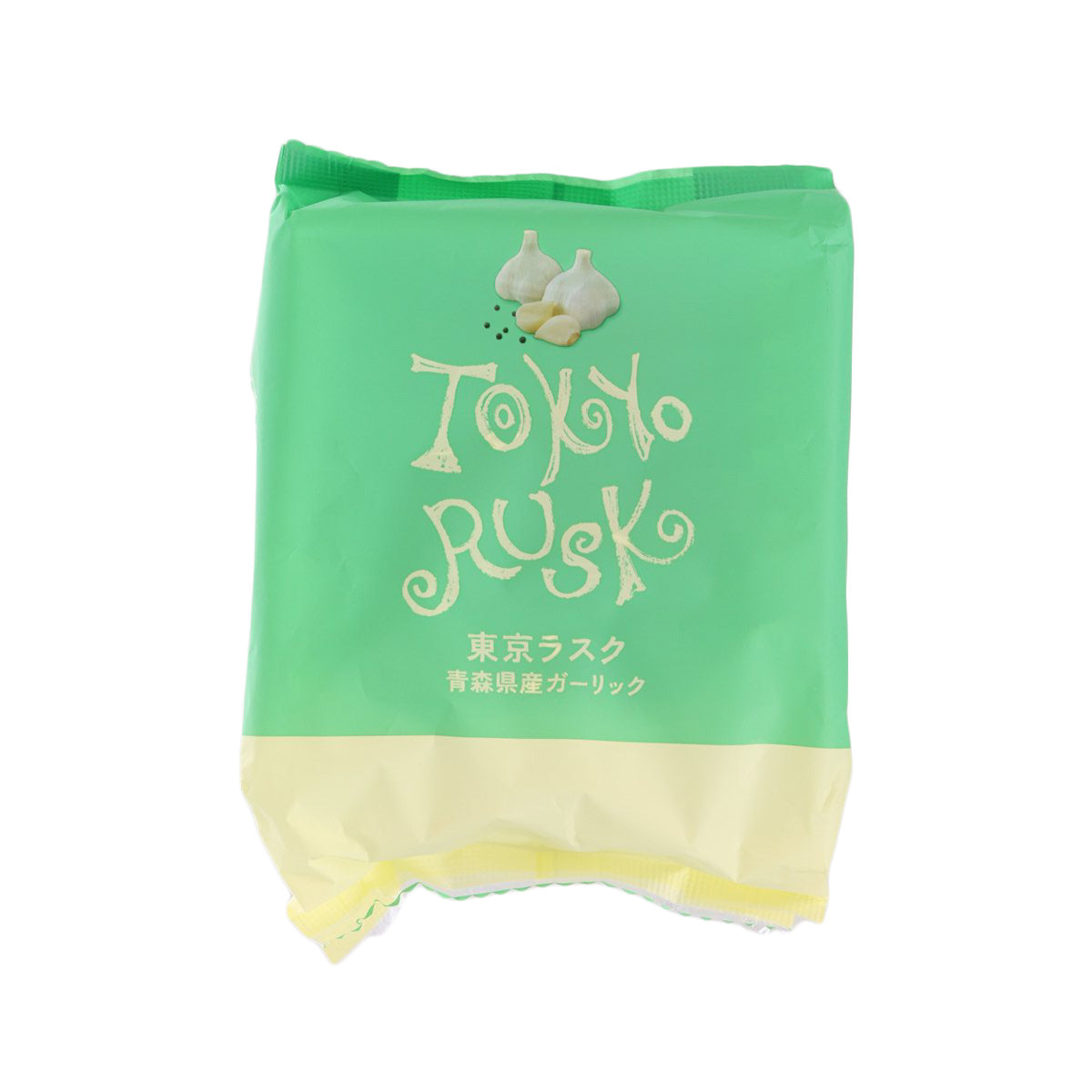 Green and white garlic rusk snack bag, 8 pieces